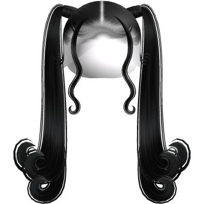 Cute Long Swirly Pigtails (Black) Roblox item
