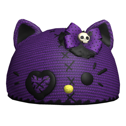 Purple Cute Kitty Halloween Beanie Roblox item