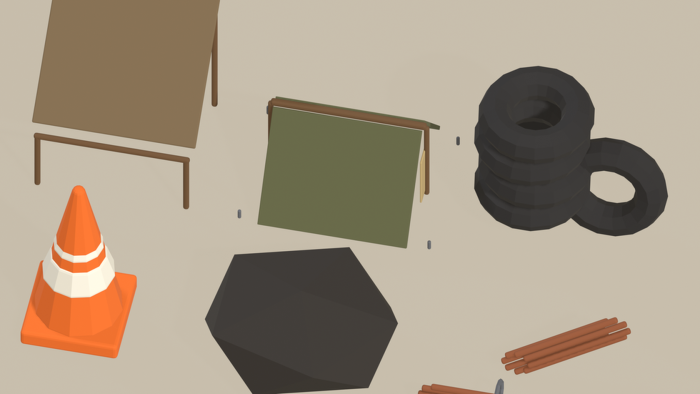 Low Poly Post Apocalyptic Wasteland Props Pack x55 preview 9