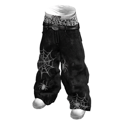 Saggy Skull Boxer Jeans (Spider Black)