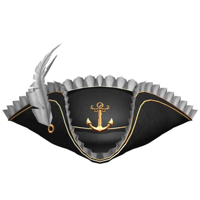 Ruffled Pirate hat with gold details - Black