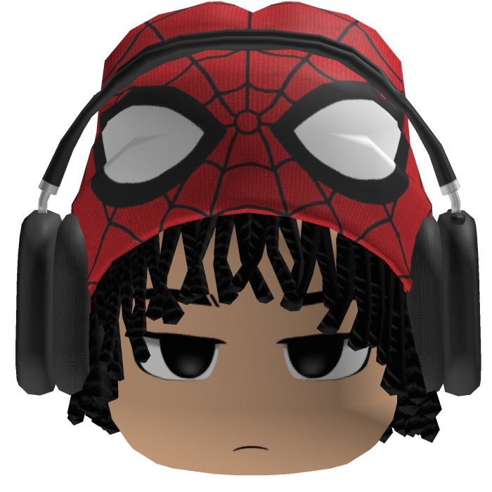 Dreads w/ Spider Beanie + Black Headphone + Face