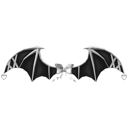Bat Imp Ribbon Lace Wings - Black White