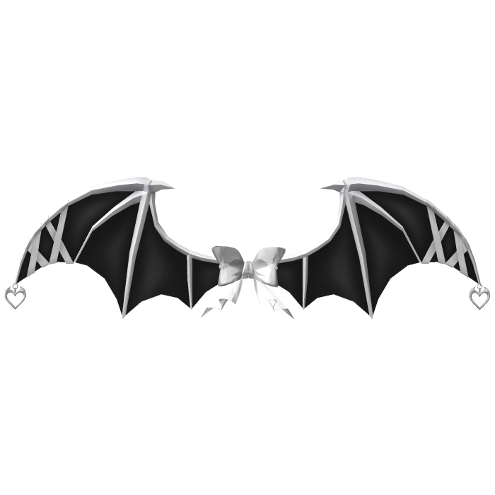 Bat Imp Ribbon Lace Wings - Black White