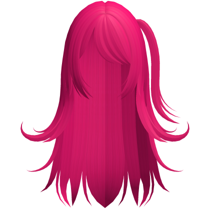 Soft Hot Pink Anime Ponytail Long Hair W Bangs Roblox item