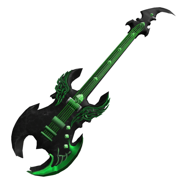 Green and Black Metal Guitar