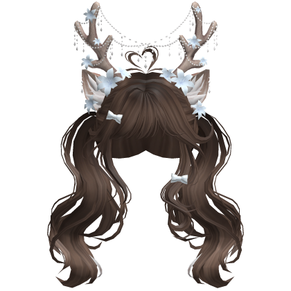 Ethereal Christmas Fairy Fawn Pigtails w/ Antlers