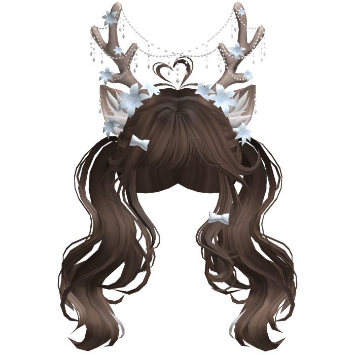Ethereal Christmas Fairy Fawn Pigtails w/ Antlers