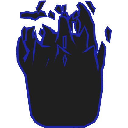 Blue Outline Flaming Head