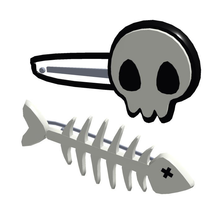 Cute Skull & Fishbone Hair Clips