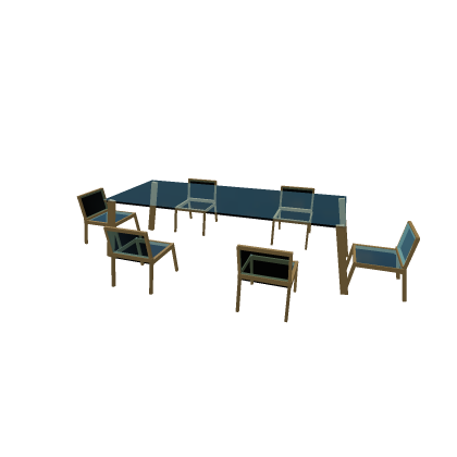 modern glass table with charis