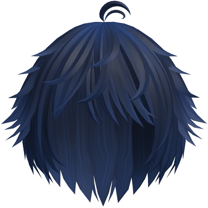 Blue Cute Messy Kawaii Anime Boy Hair