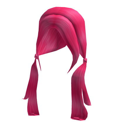 Long Cutesy Low Pigtails Hot Pink 