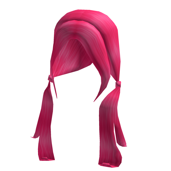 Long Cutesy Low Pigtails Hot Pink 