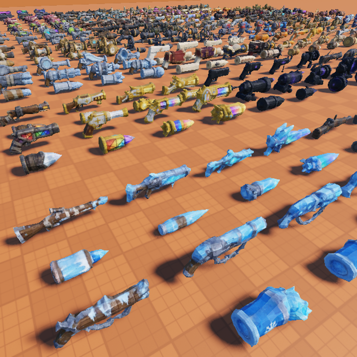 300+ Low Poly Evolving FPS Gun & Ammo Models preview 1