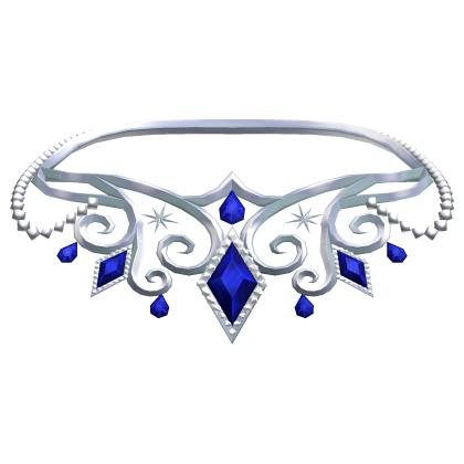 Majestic Blue and Silver Jeweled Royal Necklace
