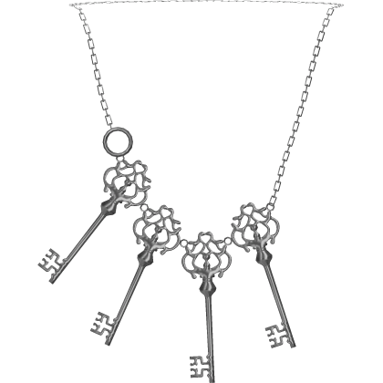 Silver Ornate Multi-Key Necklace