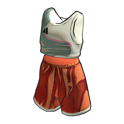 adidas Toon Shaded White Tank Top & Red Shorts thumbnail