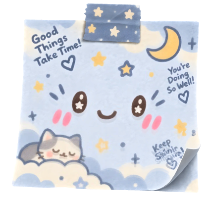 Kawaii Taped Sticky Note Face