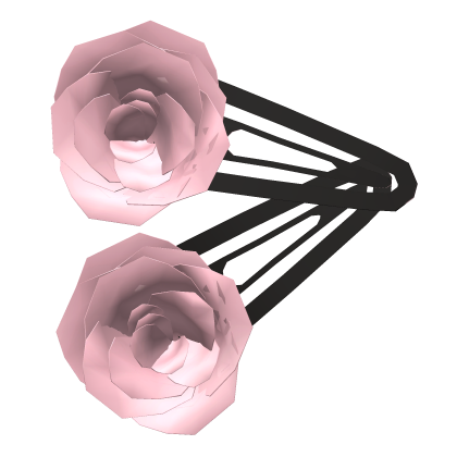 ♱ Gothic Rosario rose Double hair clip (blush) Roblox item