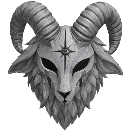 Black Goat Mask w/ Layered Fur Beard