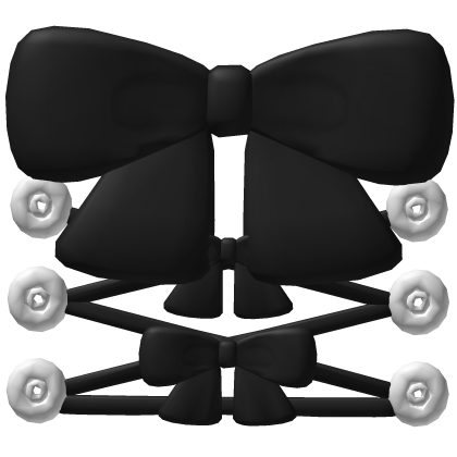 ♡ Black Laced Back Bows Roblox item