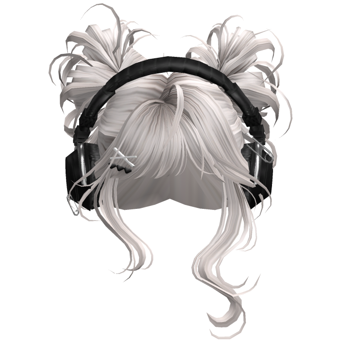 Messy Buns w/ Y2K Headphones (Silver)