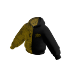 YSD Hoodie Black & Yellow Split Grunge v2
