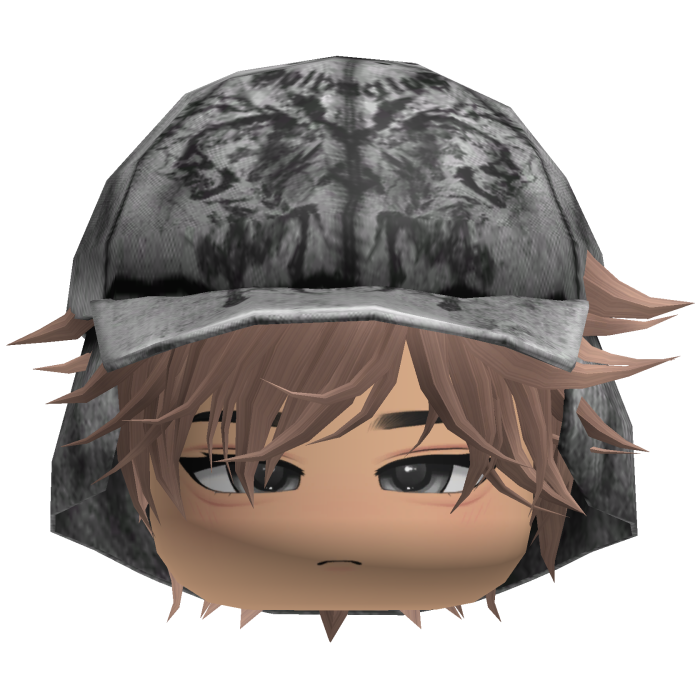 Emo Anime Spikey Boy Hair w/ White Hat (Brown)