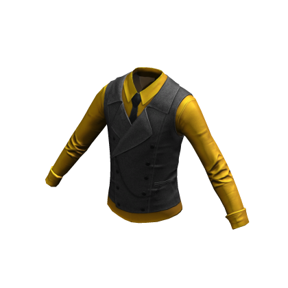 Formal Shirt w/ Vest & Tie | Gray Yellow