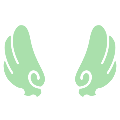 ♡ Cute Upward Sticker Angel Wings in Green