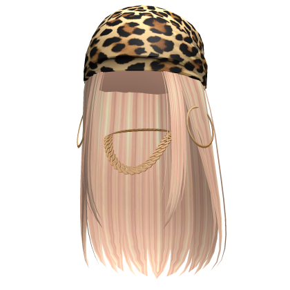 Cheetah Bandana Hair w/ Hoops and Chains (Blond)