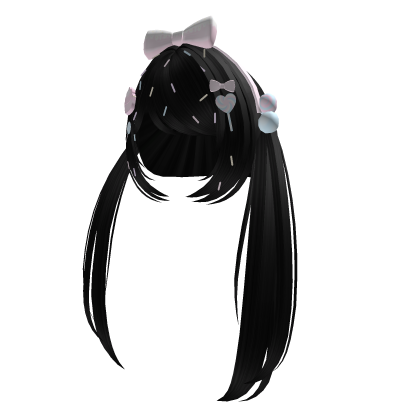  cupcake sprinkle black pigtails 