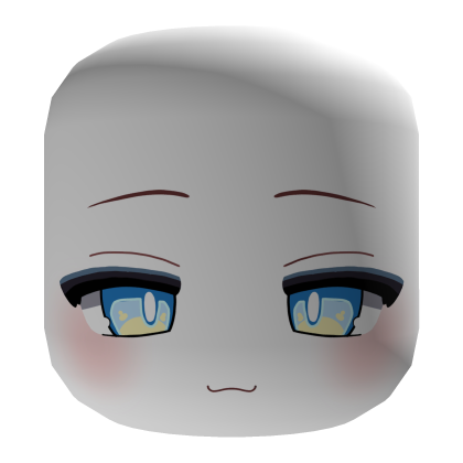 Soft Light Blue Anime Droopy Eyes - White