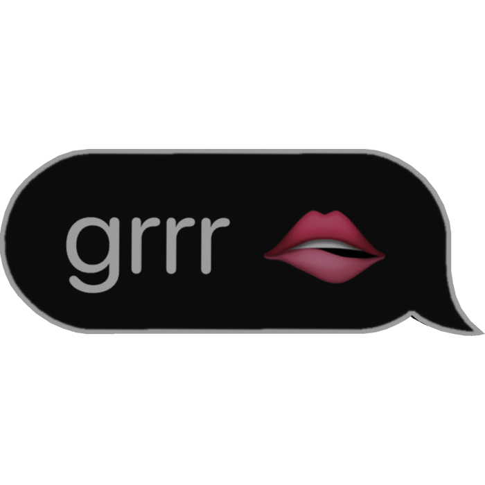 Grrr text bubble speech bubble