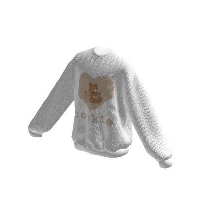White Brown Bear Cookie Sweater