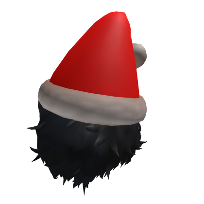 Christmas Santa Hat W/ Black Hair Roblox item