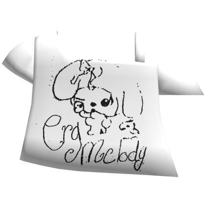 cute bunny graphic off shoulder shirt in white Roblox item
