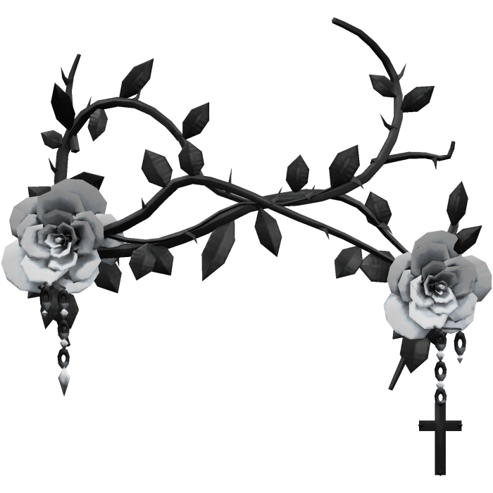Gothic Rose Vine Face Mask - Black & White