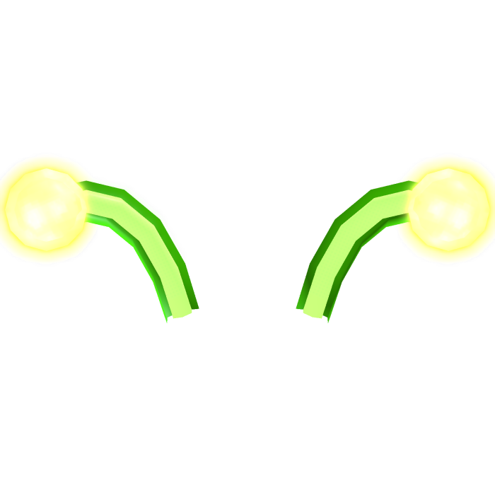 (Emissive) GLOWING Green Cat Alien Antennae Gnarpy