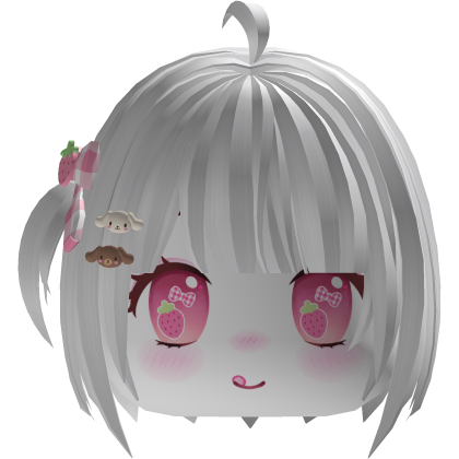 White Kawaii Short Bob W/ Mini Pigtail