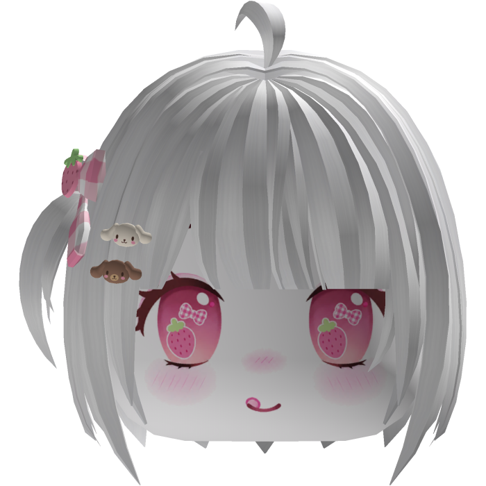 White Kawaii Short Bob W/ Mini Pigtail