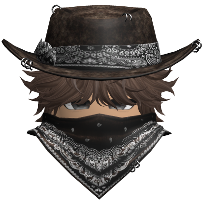 Gothic Cowboy Bandit w/ Neckscarf & Cowboy Hat