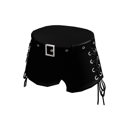 Black Leather Shorts with Belt thumbnail