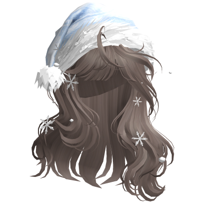 Christmas Hair w/Santa Hat (Light Brown)