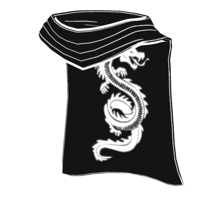 Cartoony Black & White Dragon Cape [GLOW ⚪] Roblox item