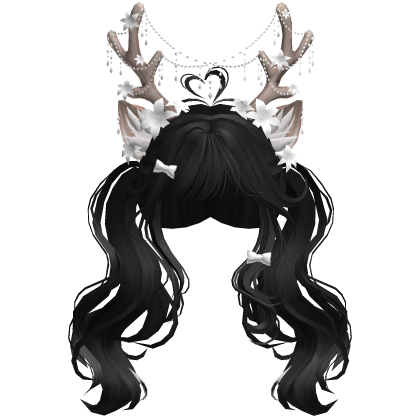 Ethereal Christmas Fairy Fawn Pigtails w/ Antlers