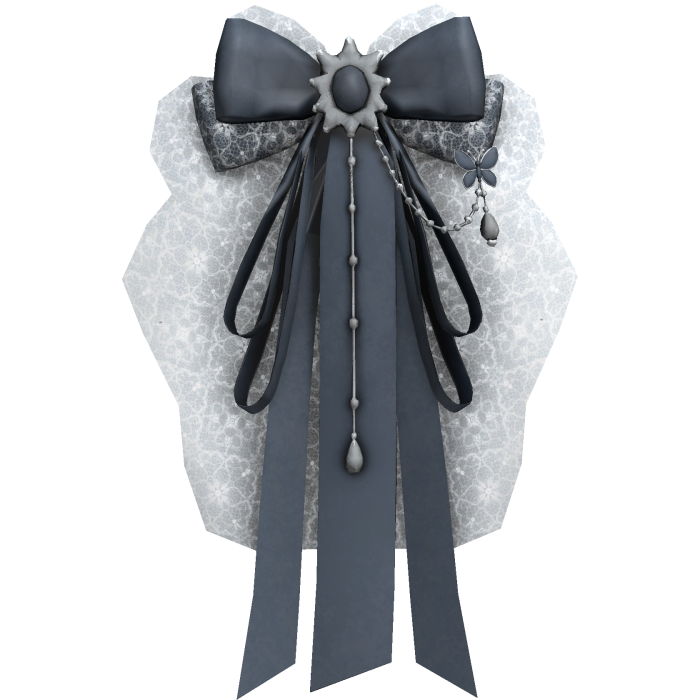 Grey Lace Bow Hair Clip