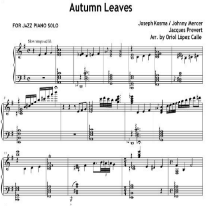 Autumn Leaves music sheet Roblox decal