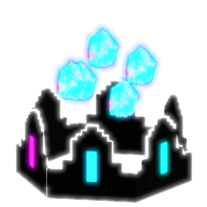 [🌟 Glow + Rainbow] Neon 8-Bit Royal Crown